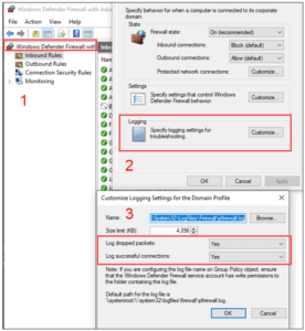  Windows Defender Firewall Logging