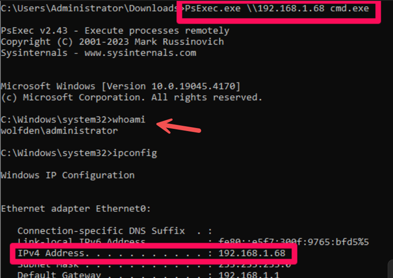  This is the psexec tool, you can use to enumerate or access other hosts computer in the domain.